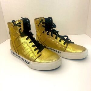 Gold Supra Muska high top sneakers, size 5